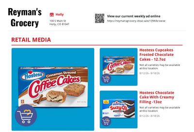 Reyman's Grocery Weekly Ad August 12 - 18, 2026