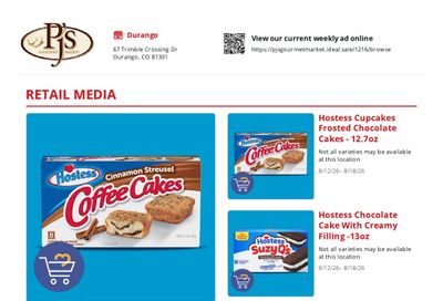 PJ's Gourmet Market Weekly Ad August 12 - 18, 2026