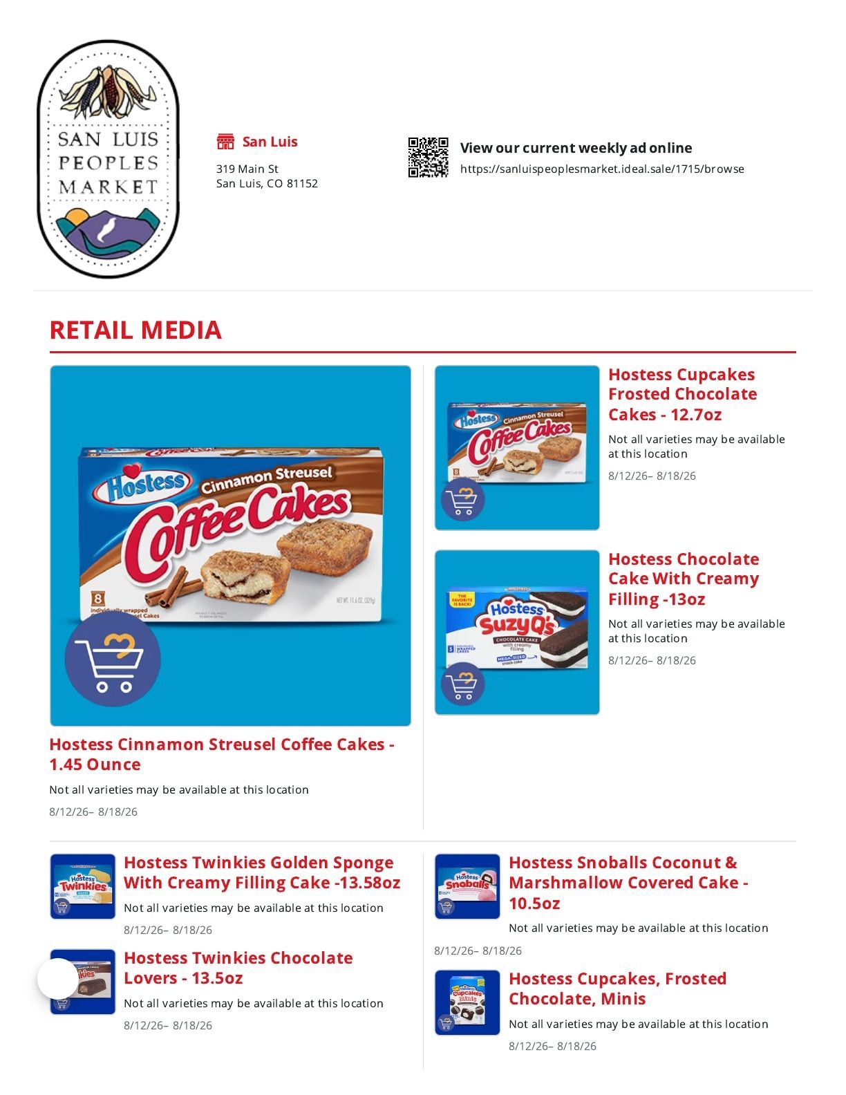 San Luis Peoples Market Weekly Ad August 12 - 18, 2026