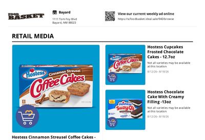 Silver City Food Basket Weekly Ad August 12 - 18, 2026