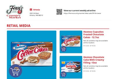 Fenn's Country Market Weekly Ad August 12 - 18, 2026