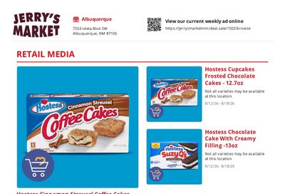 Jerry's Market (7553 Isleta Blvd SW, Albuquerque, NM) Weekly Ad August 12 - 18, 2026