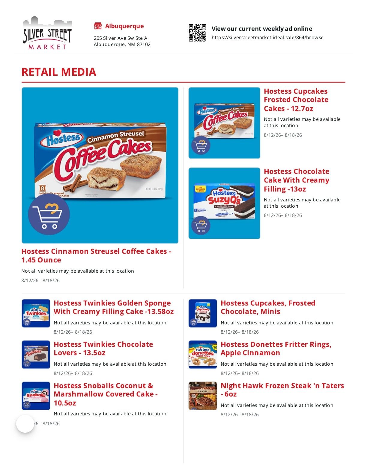 Silver Street Market Weekly Ad August 12 - 18, 2026