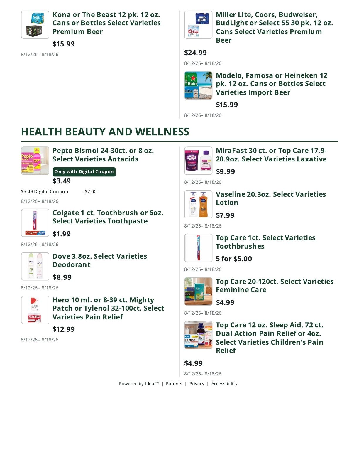 Bella's Market Weekly Ad August 12 - 18, 2026