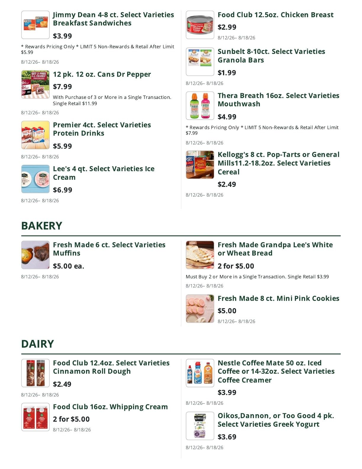 Bella's Market Weekly Ad August 12 - 18, 2026