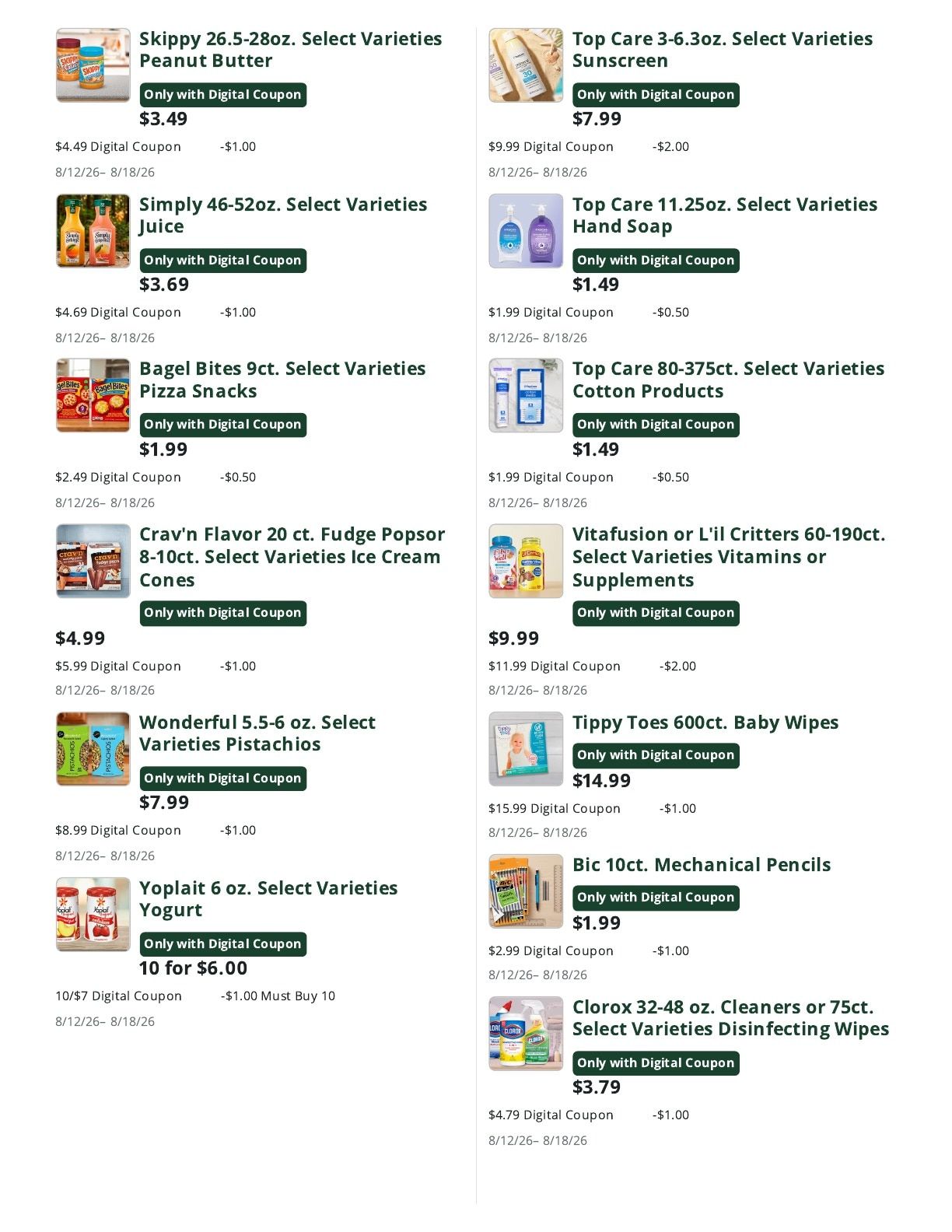 Bella's Market Weekly Ad August 12 - 18, 2026