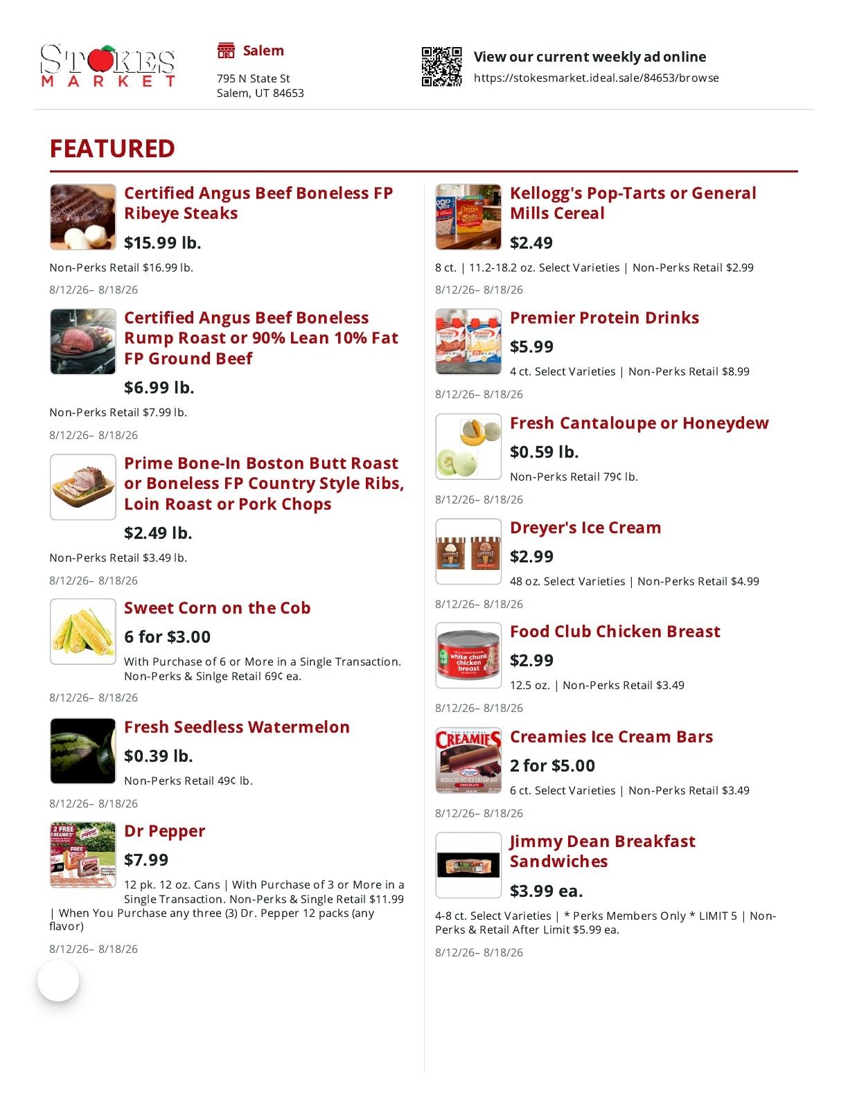 Stokes Market (Salem, UT) Weekly Ad August 12 - 18, 2026