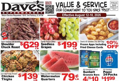 Dave's Supermarket (Fairbury Area, IL) Weekly Ad August 12 - 18, 2026