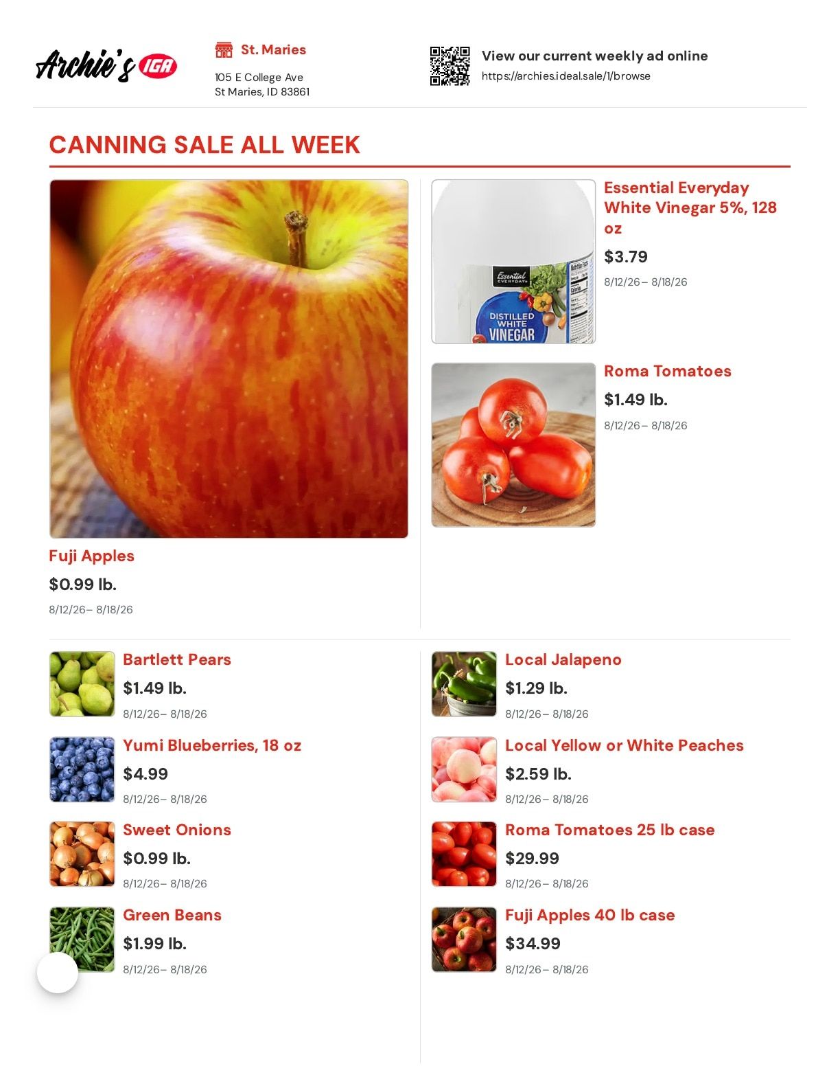 Archie's IGA Weekly Ad August 12 - 18, 2026
