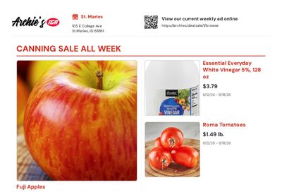 Archie's IGA Weekly Ad August 12 - 18, 2026