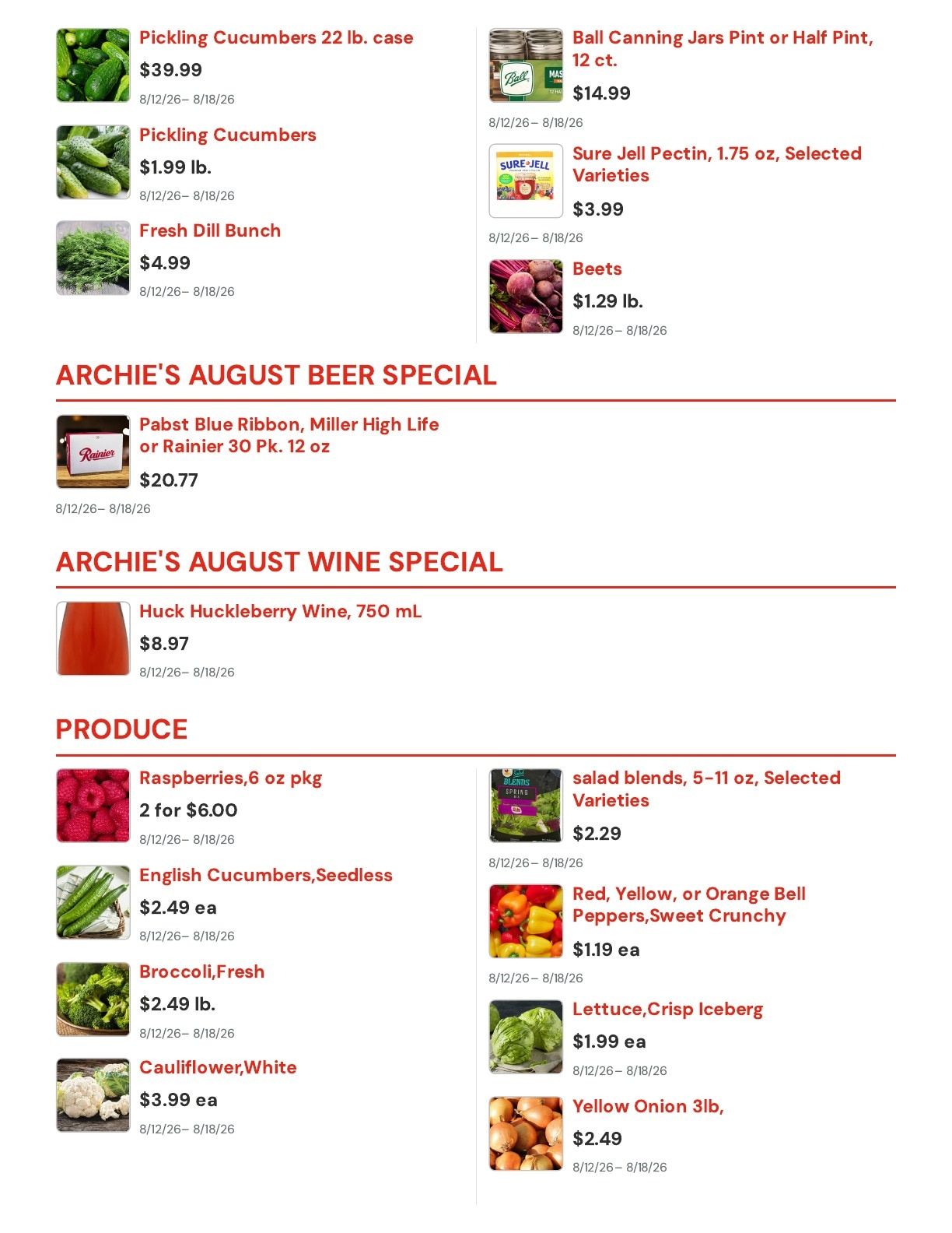 Archie's IGA Weekly Ad August 12 - 18, 2026