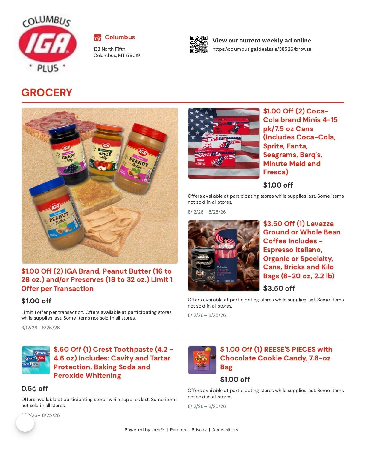 Columbus IGA Weekly Ad August 12 - 25, 2026