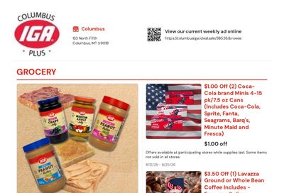 Columbus IGA Weekly Ad August 12 - 25, 2026