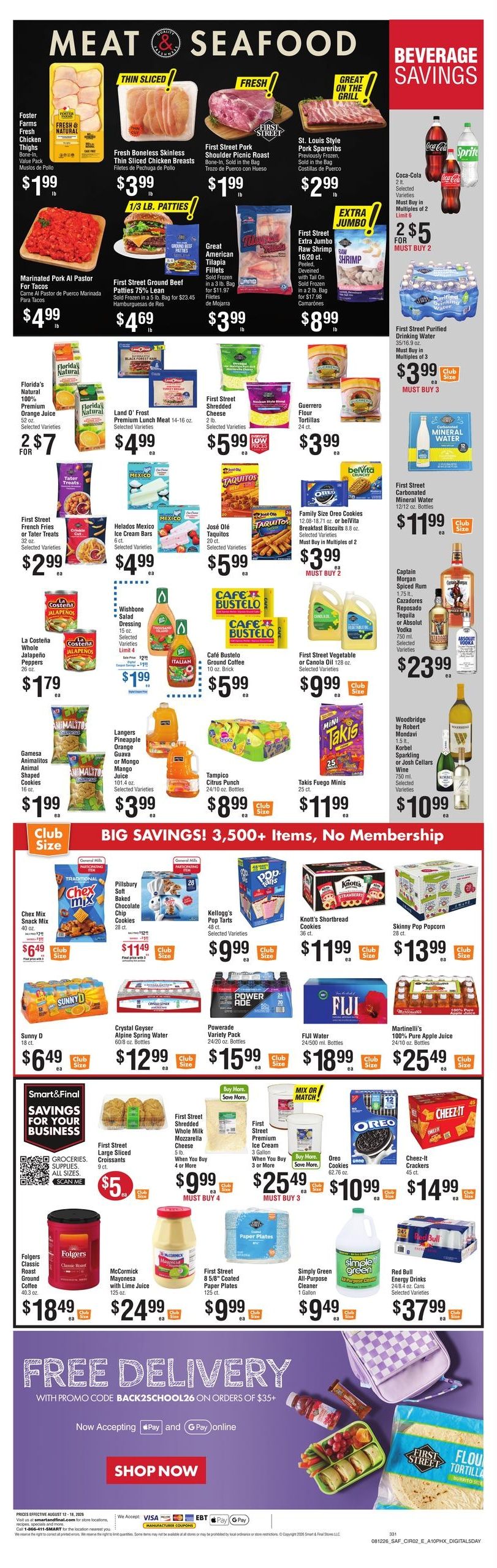 Smart & Final (Avondale Area, AZ) Weekly Ad August 12 - 18, 2026