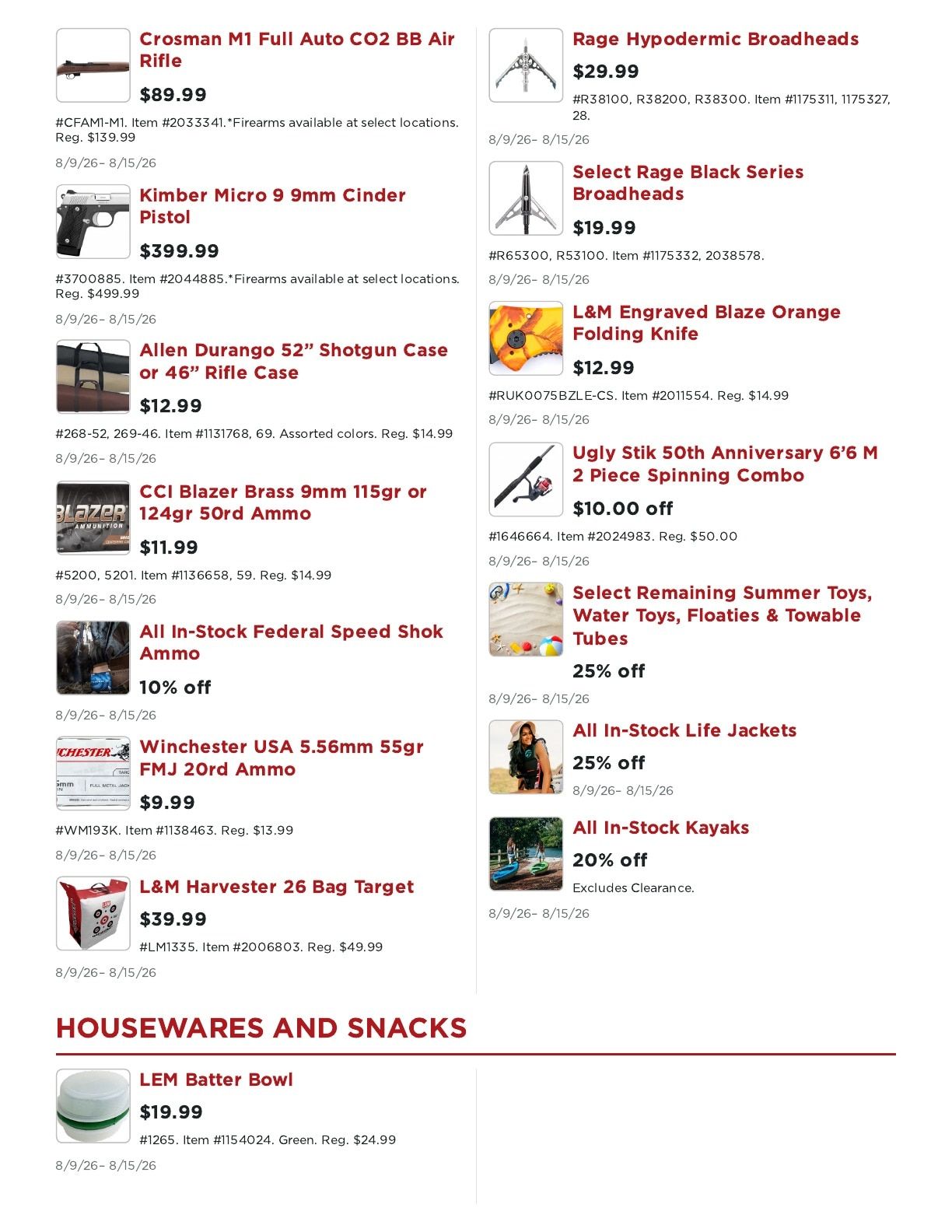 L&M Fleet Supply Weekly Ad August 9 - 15, 2026