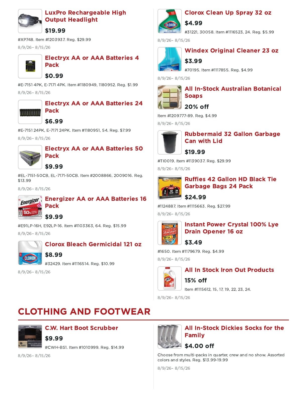L&M Fleet Supply Weekly Ad August 9 - 15, 2026