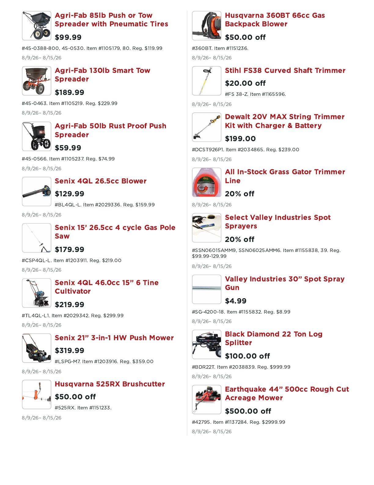 L&M Fleet Supply Weekly Ad August 9 - 15, 2026