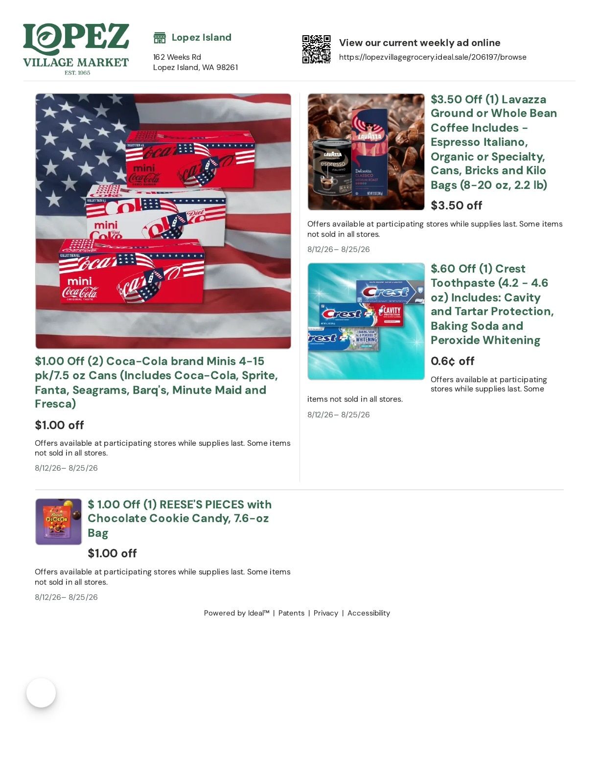 Lopez Village Market Weekly Ad August 12 - 25, 2026