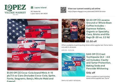 Lopez Village Market Weekly Ad August 12 - 25, 2026