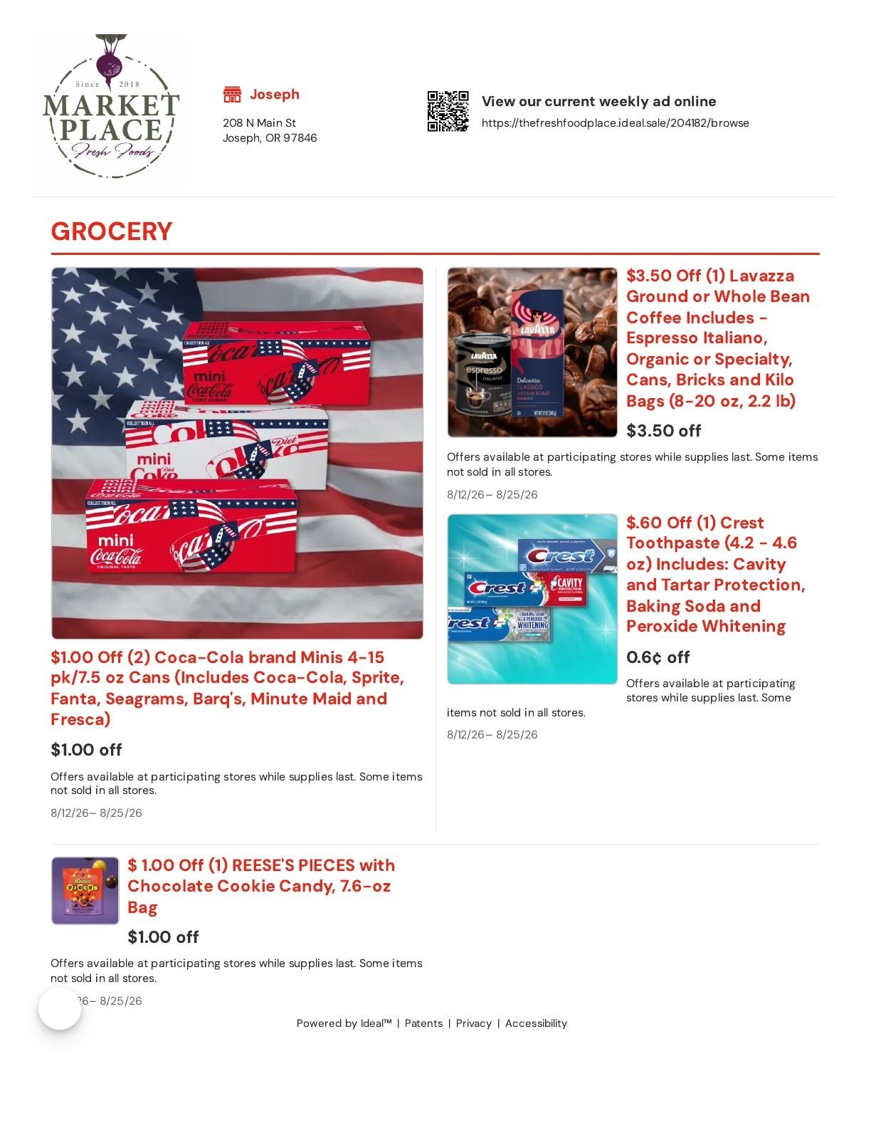 Market Place Fresh Foods Weekly Ad August 12 - 25, 2026