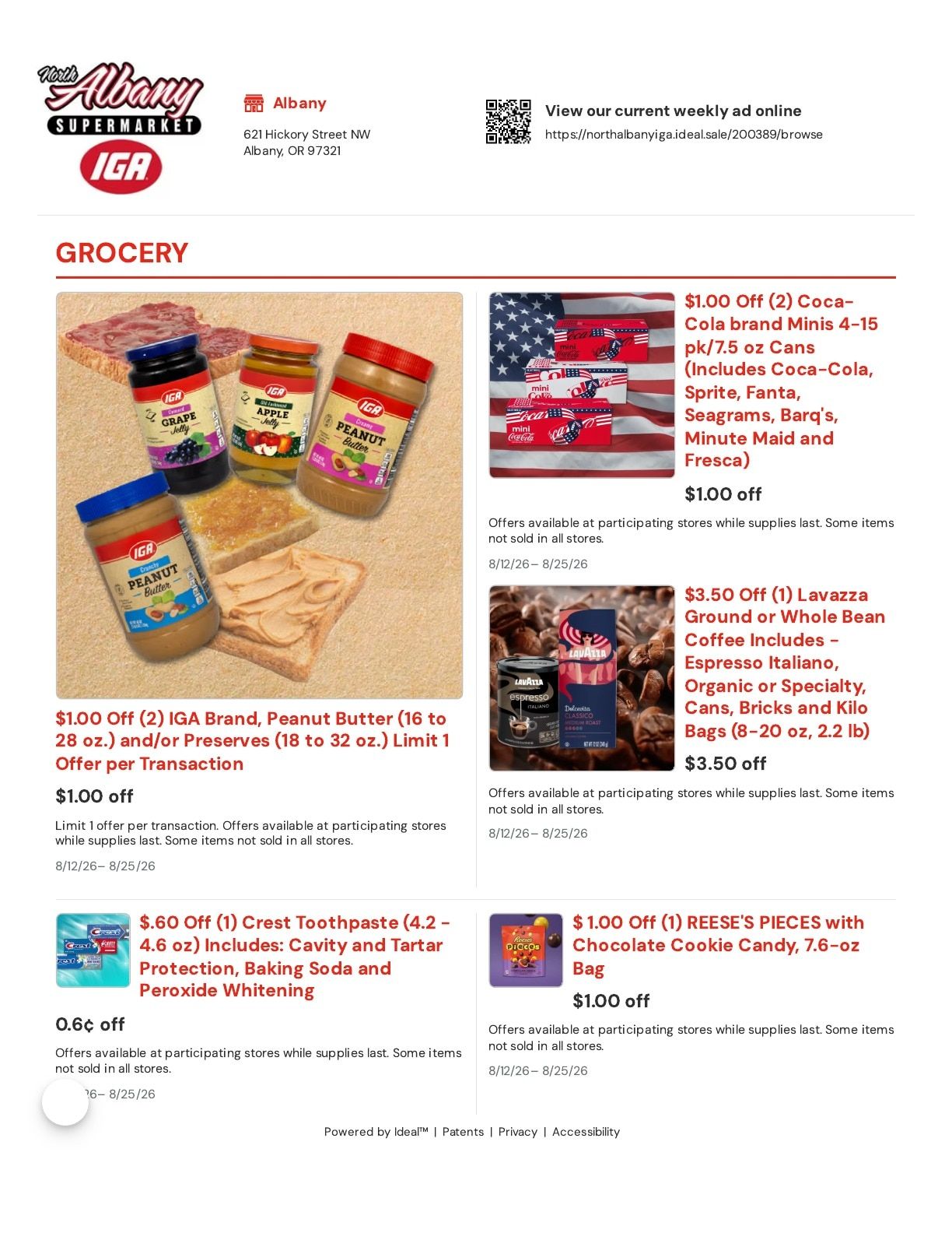 North Albany IGA Weekly Ad August 12 - 25, 2026