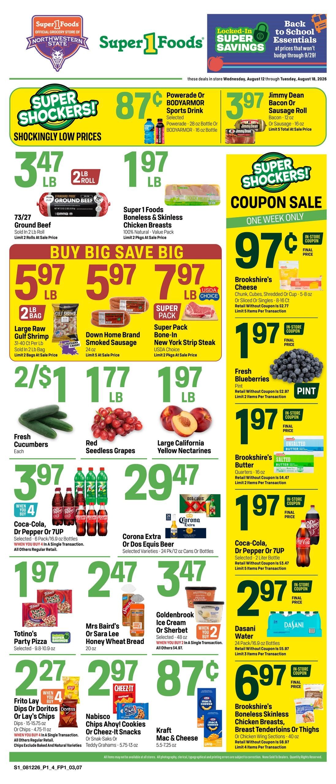 Super 1 Foods & Discount Pharmacy Weekly Ad August 12 - 18, 2026