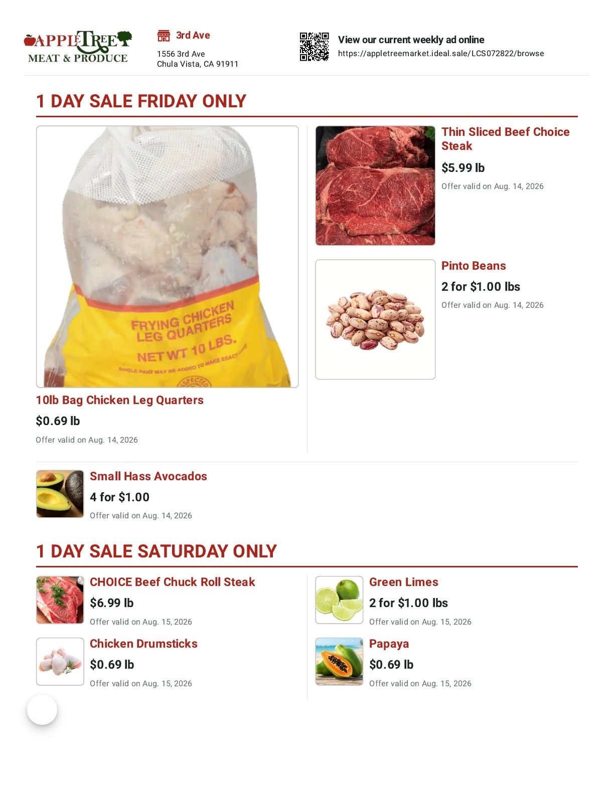 Apple Tree Market Weekly Ad August 12 - 18, 2026