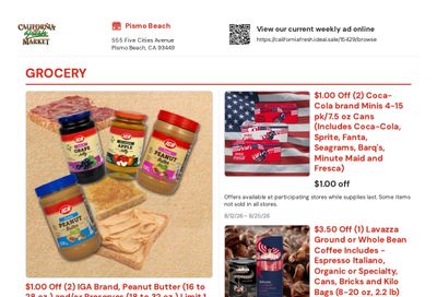 California Fresh Markets Weekly Ad August 12 - 25, 2026