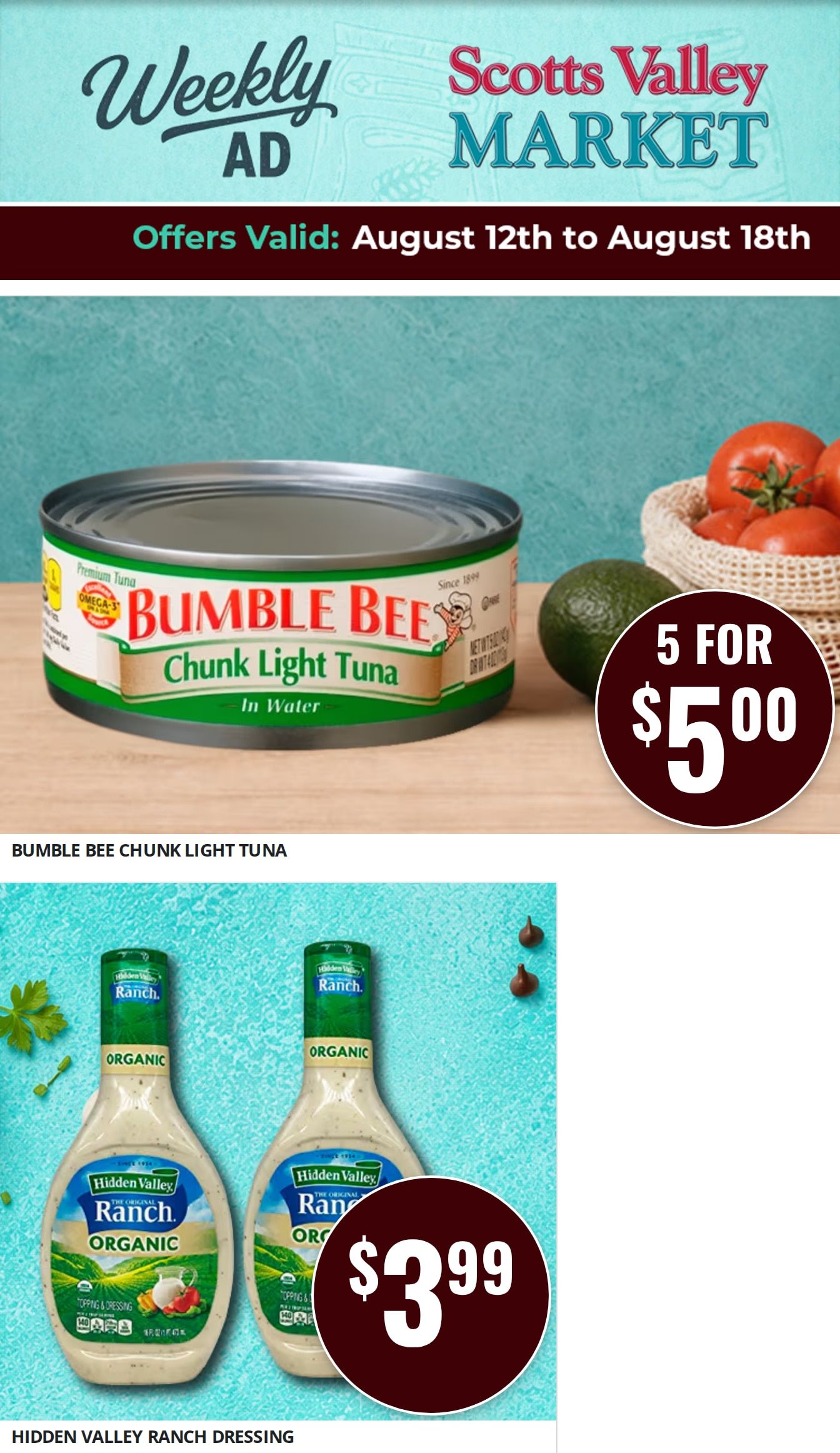 Scotts Valley Market Weekly Ad August 12 - 18, 2026