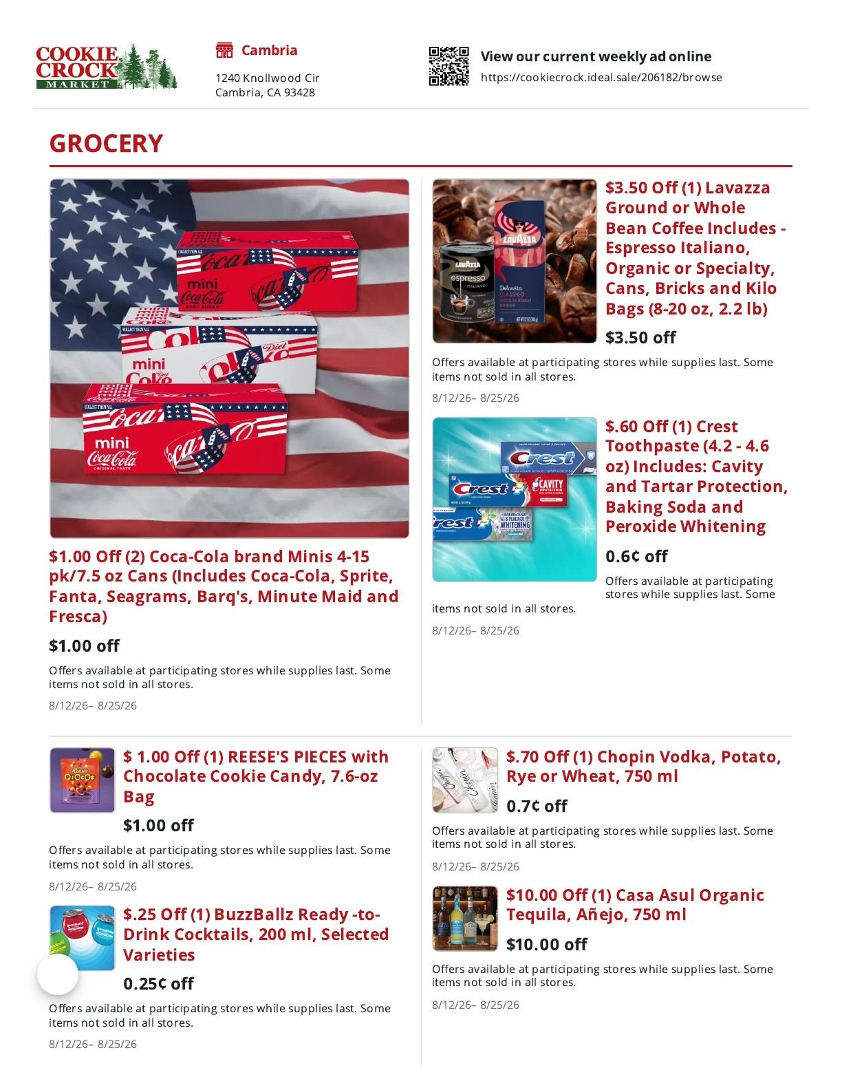 Cookie Crock Market Weekly Ad August 12 - 25, 2026