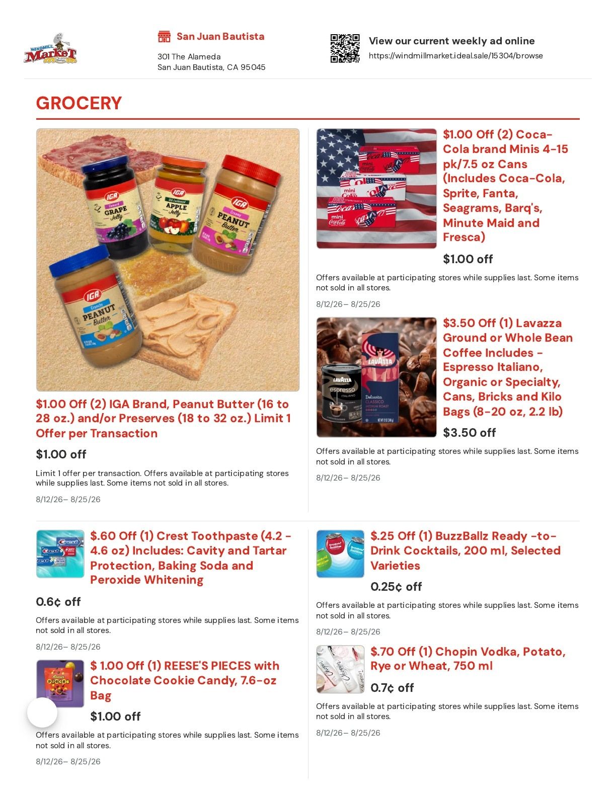 Hollister Super and Windmill Market (California) Weekly Ad August 12 - 25, 2026