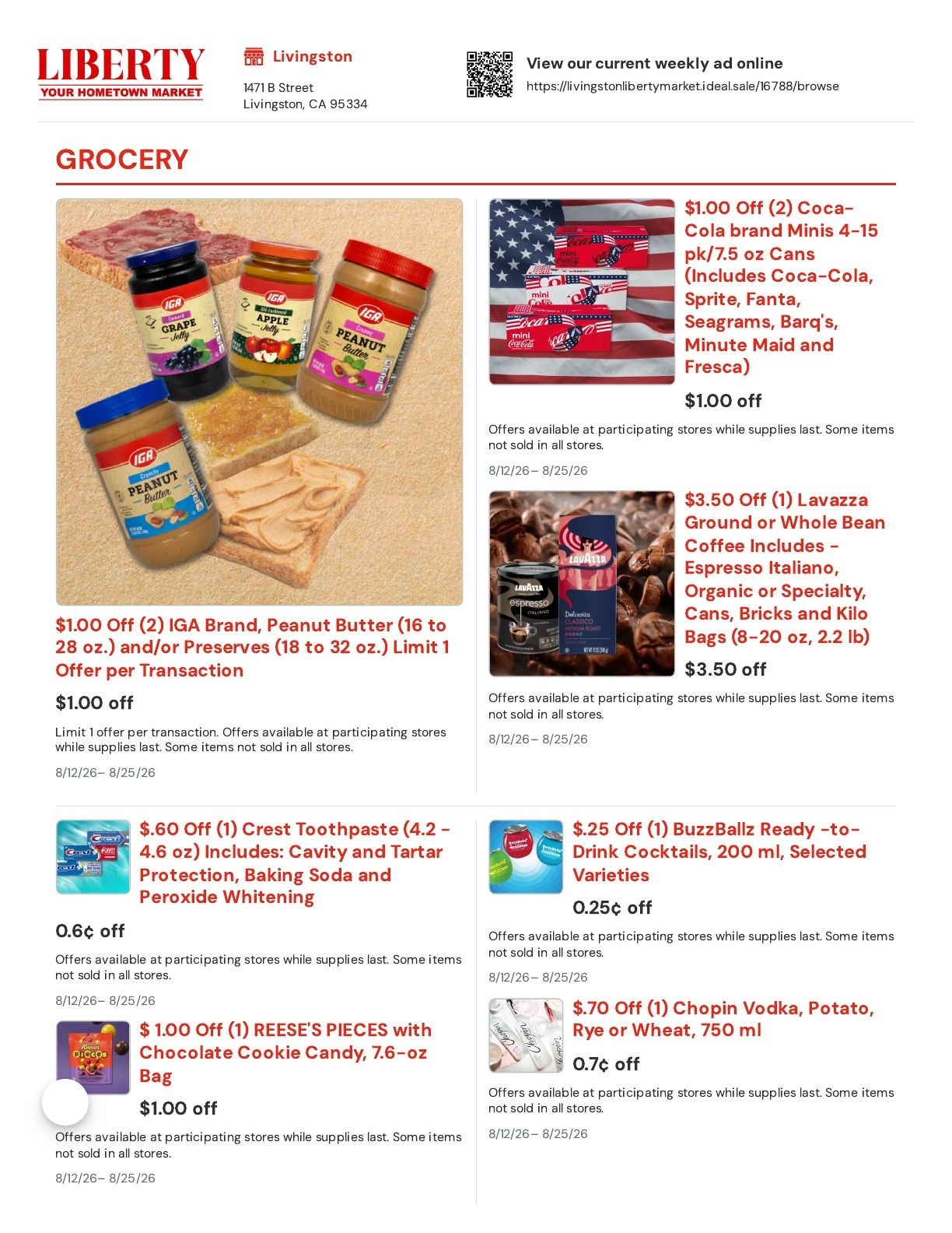 Livingston Liberty Market Weekly Ad August 12 - 25, 2026