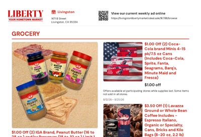 Livingston Liberty Market Weekly Ad August 12 - 25, 2026