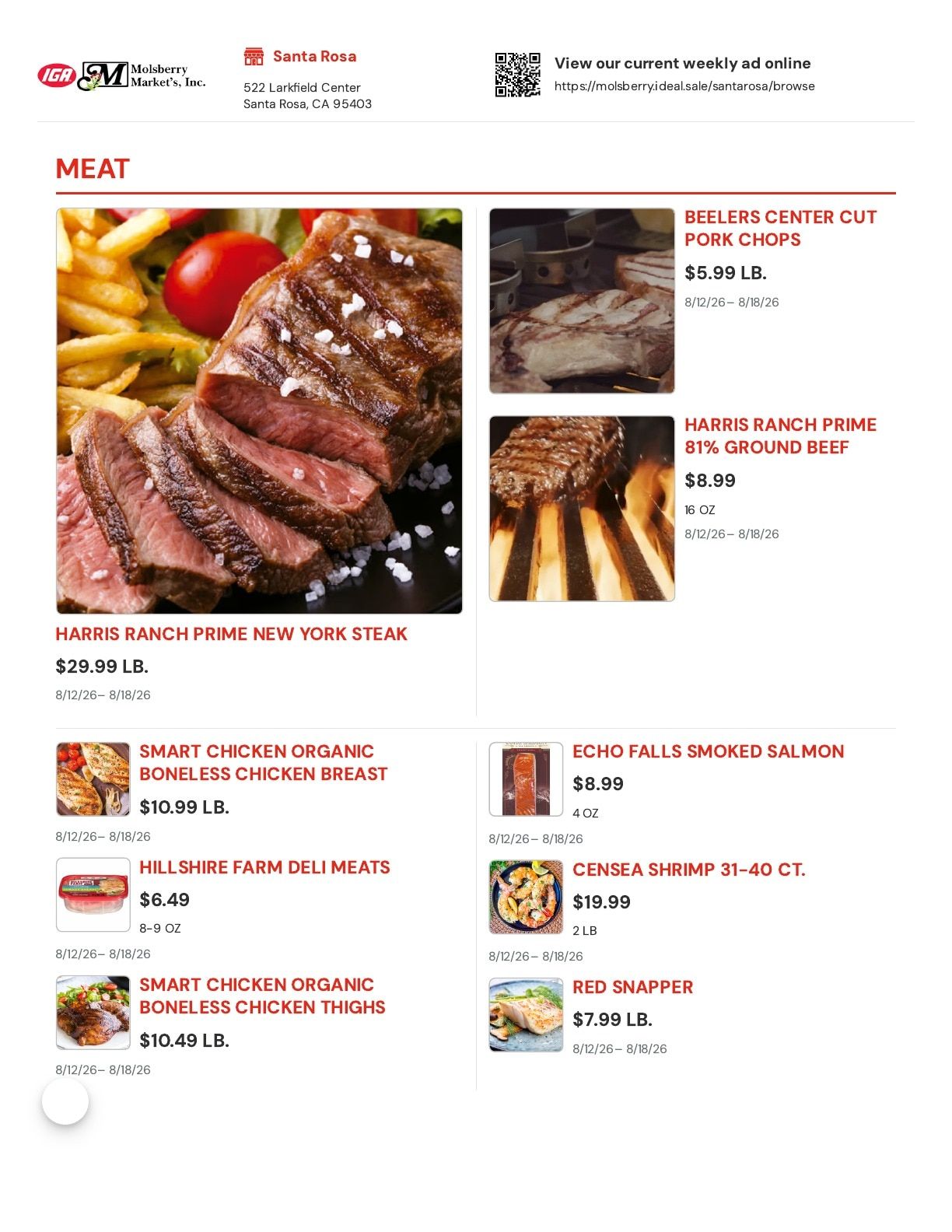 Molsberry Market IGA Weekly Ad August 12 - 18, 2026