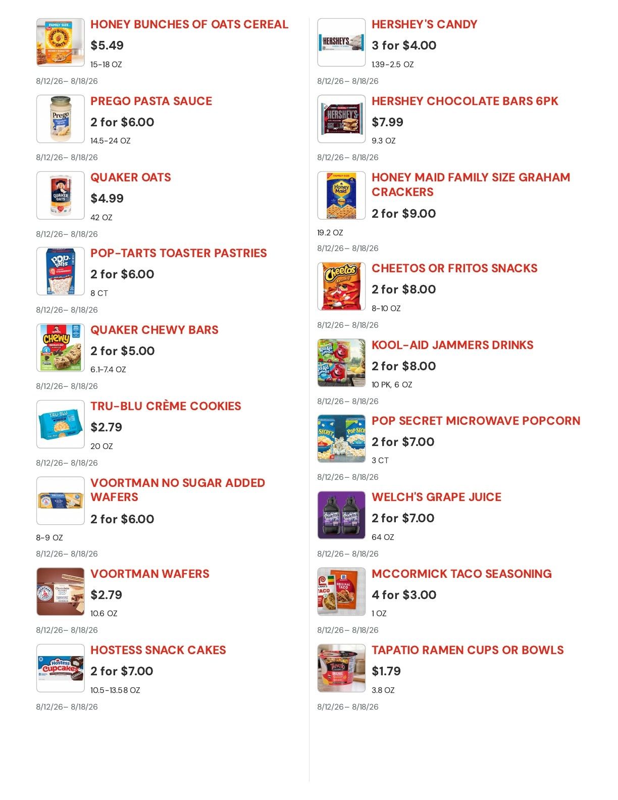 Molsberry Market IGA Weekly Ad August 12 - 18, 2026