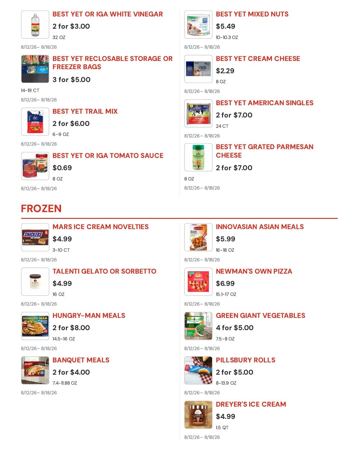 Molsberry Market IGA Weekly Ad August 12 - 18, 2026