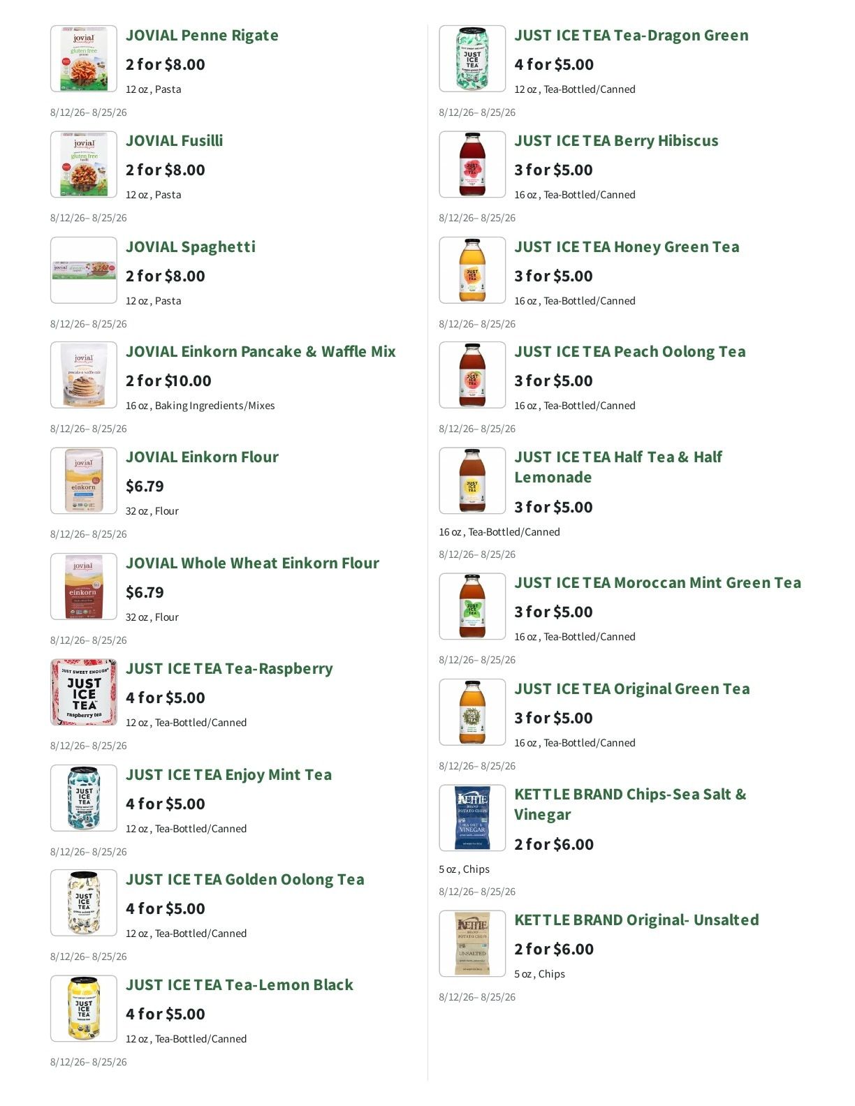 Orchard Nutrition Center Weekly Ad August 12 - 25, 2026