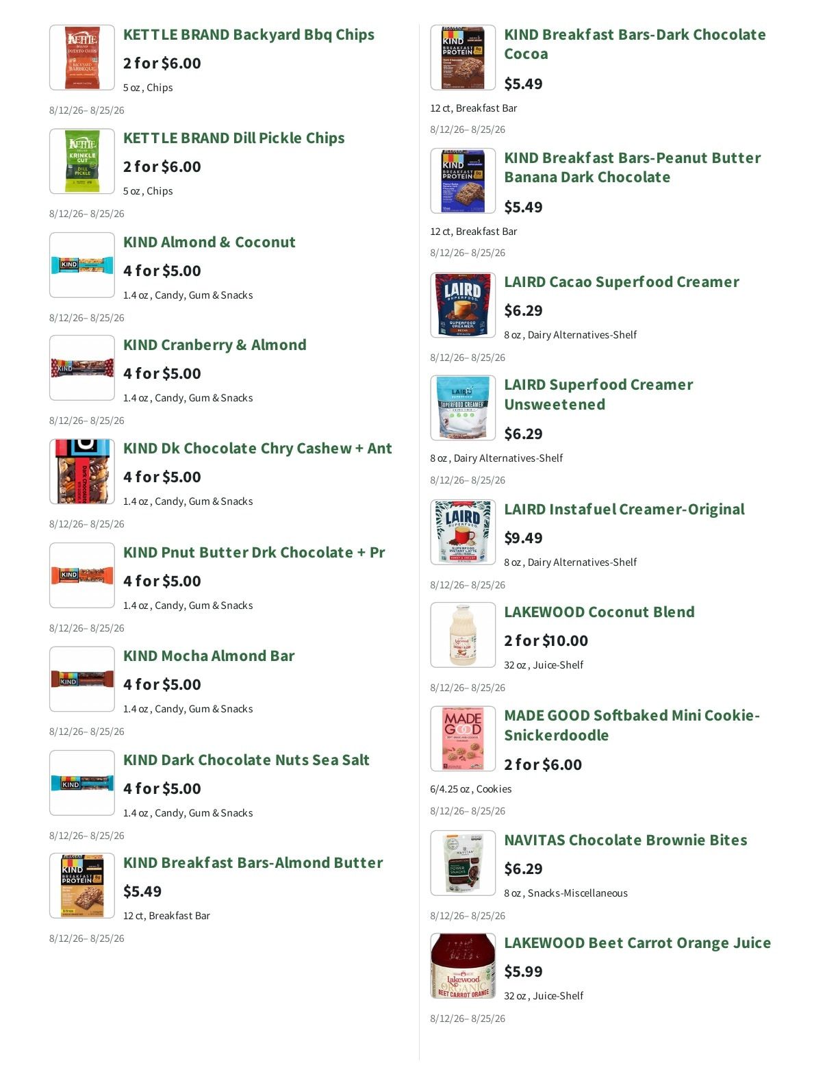 Orchard Nutrition Center Weekly Ad August 12 - 25, 2026