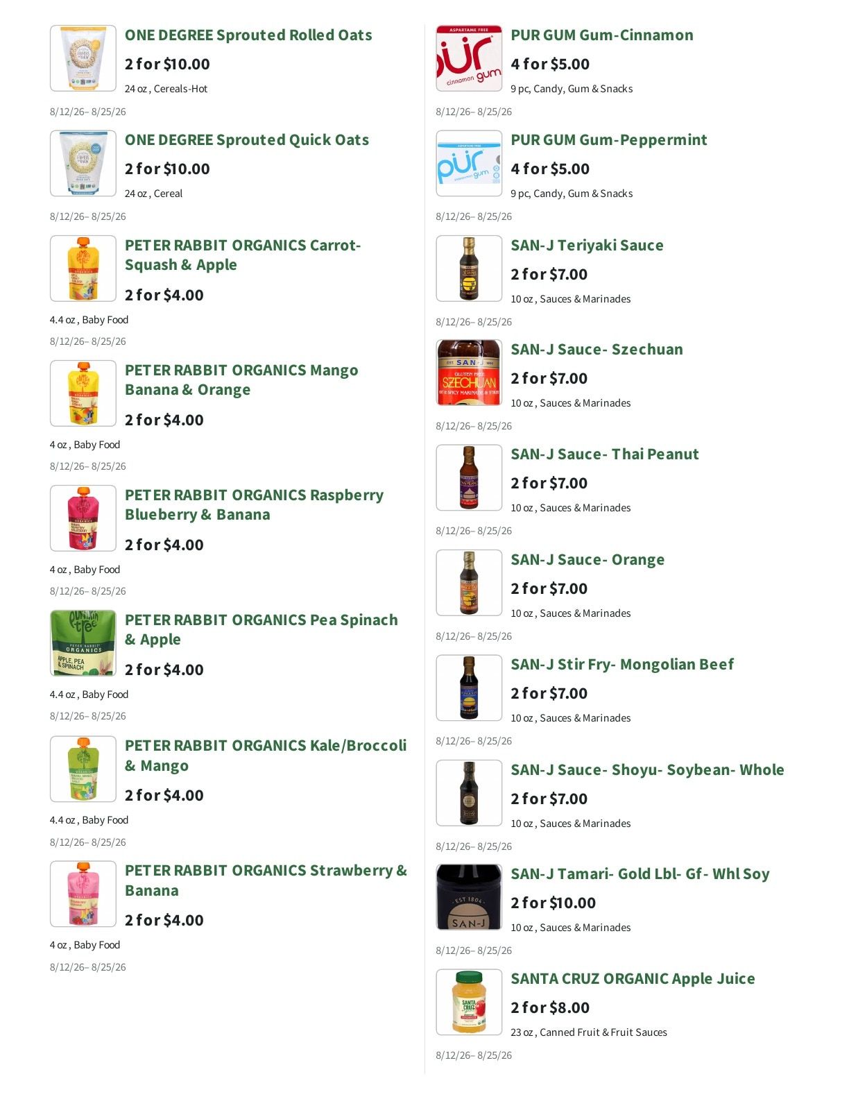 Orchard Nutrition Center Weekly Ad August 12 - 25, 2026