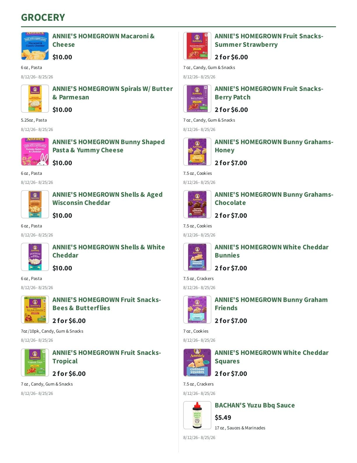 Orchard Nutrition Center Weekly Ad August 12 - 25, 2026