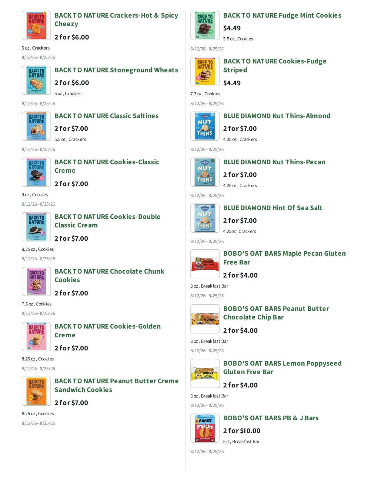 Orchard Nutrition Center Weekly Ad August 12 - 25, 2026