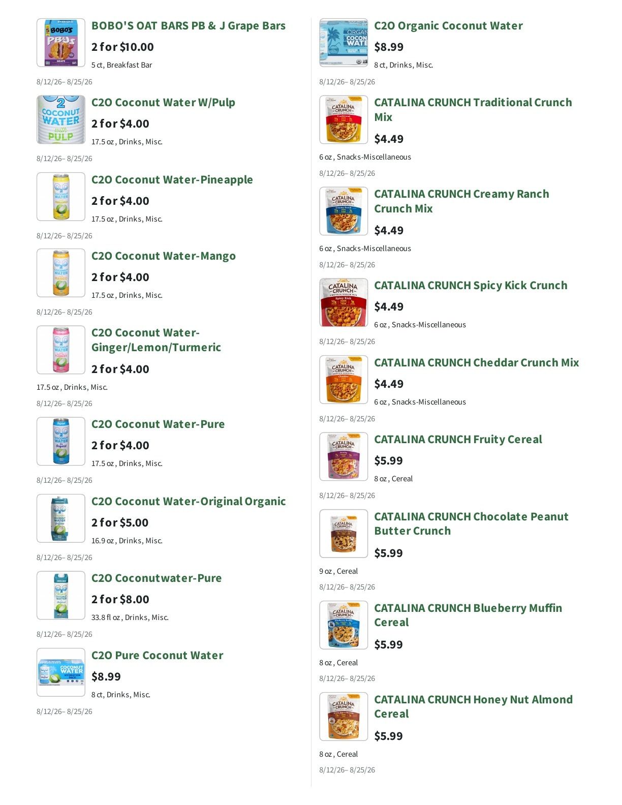 Orchard Nutrition Center Weekly Ad August 12 - 25, 2026
