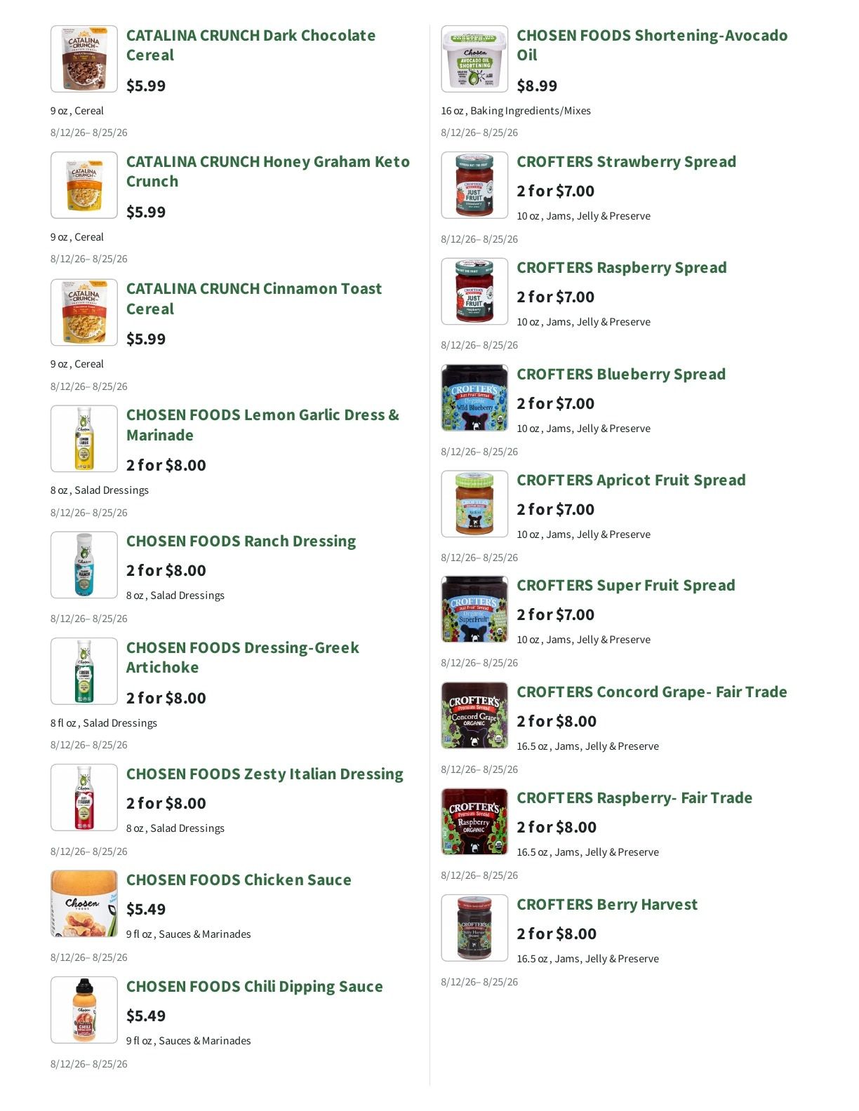 Orchard Nutrition Center Weekly Ad August 12 - 25, 2026