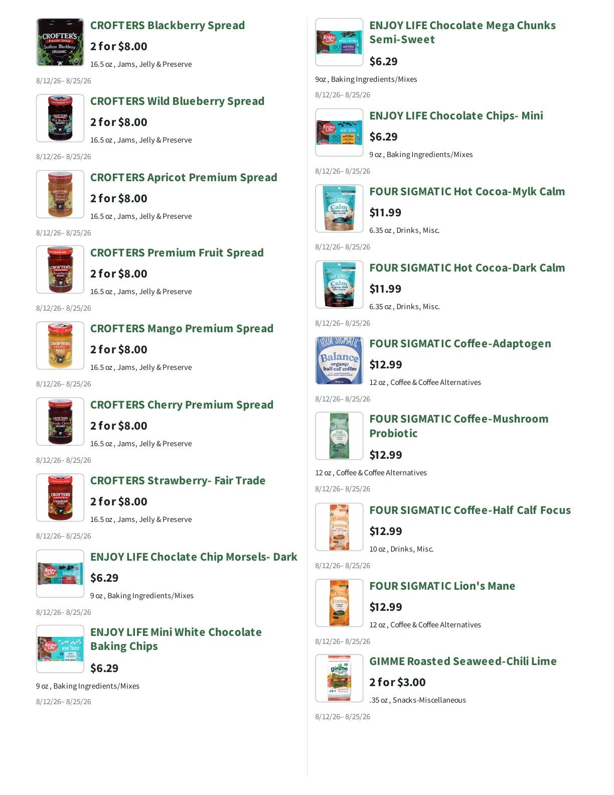 Orchard Nutrition Center Weekly Ad August 12 - 25, 2026