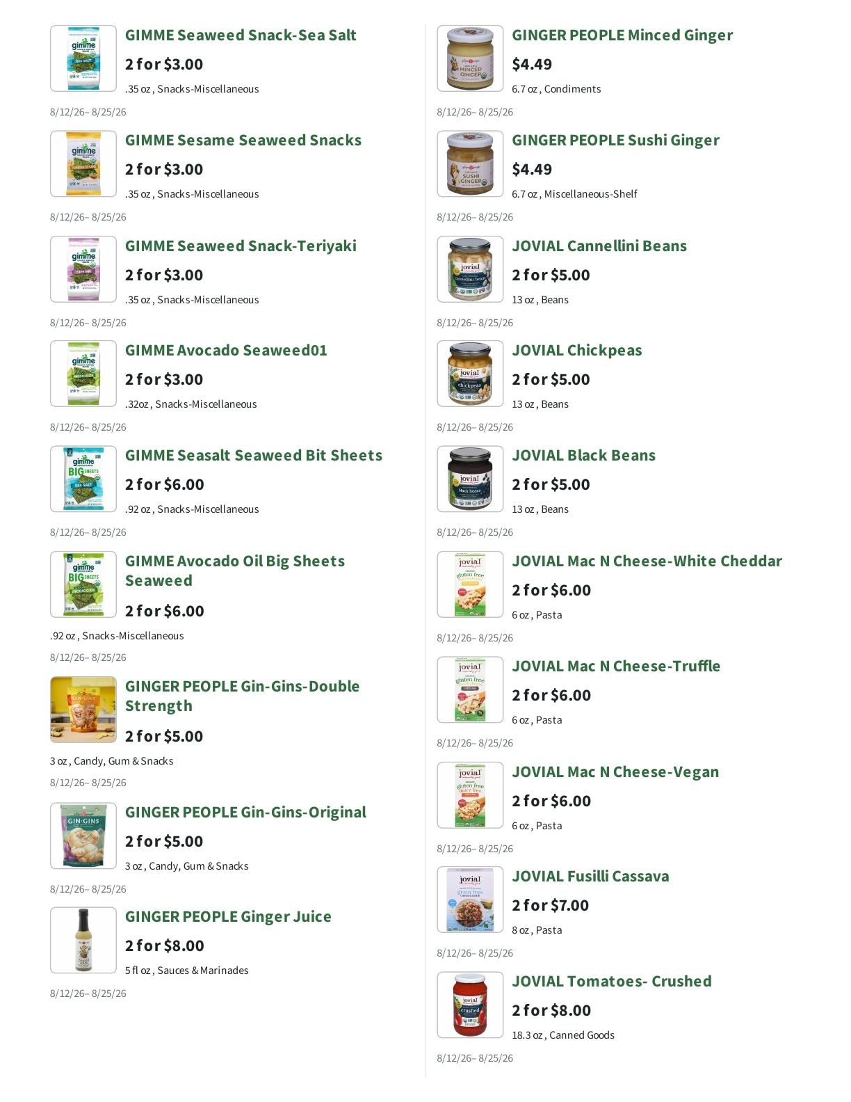 Orchard Nutrition Center Weekly Ad August 12 - 25, 2026