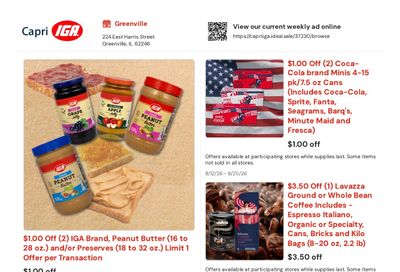 Capri IGA Foodliner Weekly Ad August 12 - 25, 2026
