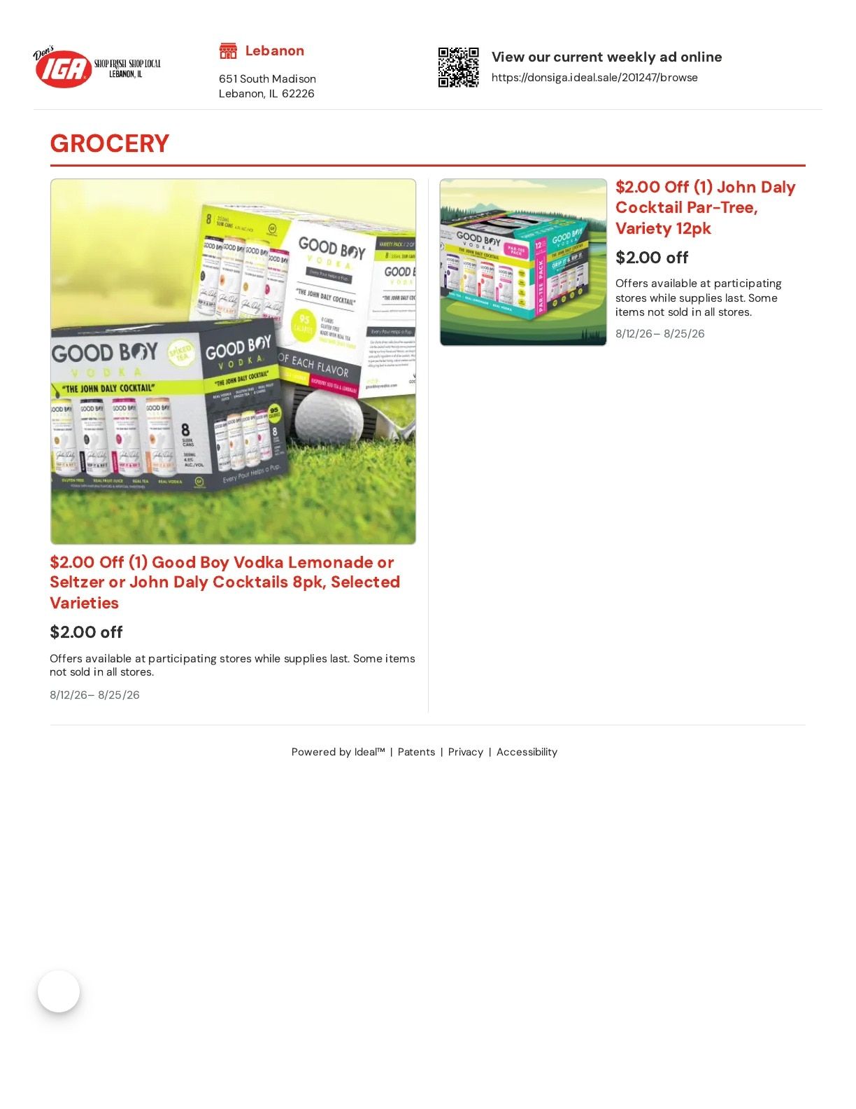 Don's IGA Weekly Ad August 12 - 25, 2026