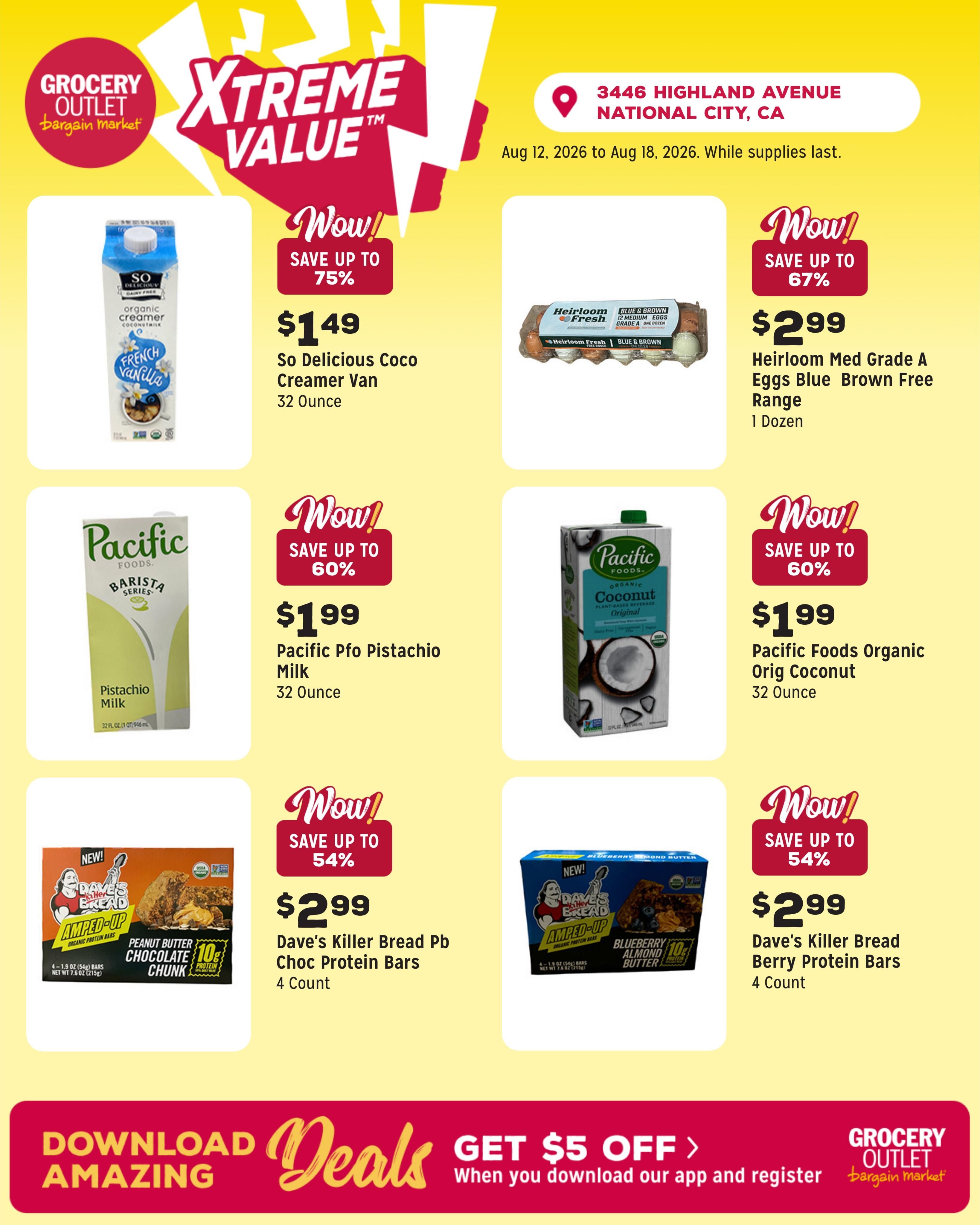 Grocery Outlet (National City–Bonita Area, CA) Weekly Ad August 12 - 18, 2026