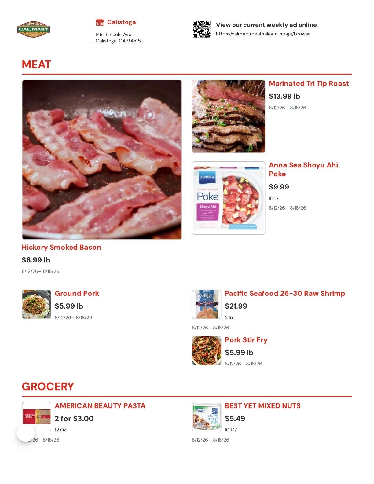 Cal Mart Weekly Ad August 12 - 18, 2026