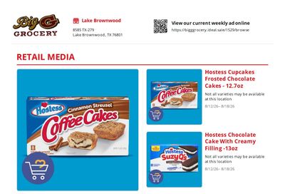 Big G Grocery Weekly Ad August 12 - 18, 2026